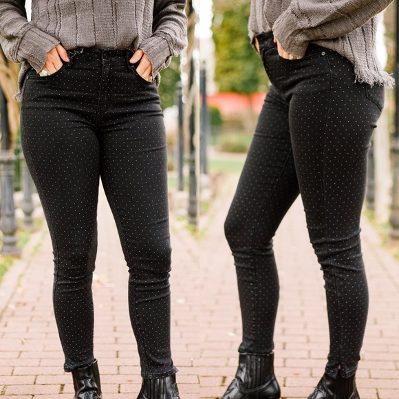 KanCan Black Polka Dot Skinny Jeans - Picture 3 of 8